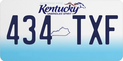 KY license plate 434TXF