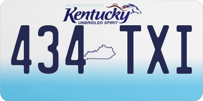 KY license plate 434TXI