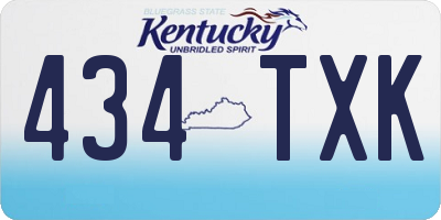 KY license plate 434TXK