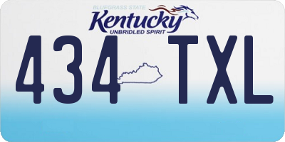 KY license plate 434TXL