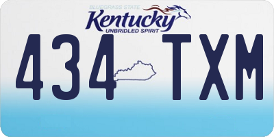 KY license plate 434TXM