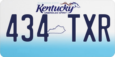 KY license plate 434TXR
