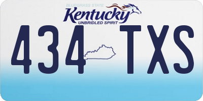 KY license plate 434TXS