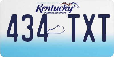 KY license plate 434TXT