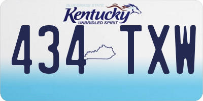 KY license plate 434TXW