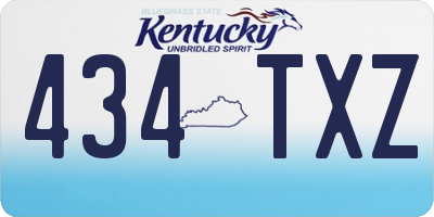 KY license plate 434TXZ