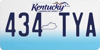 KY license plate 434TYA