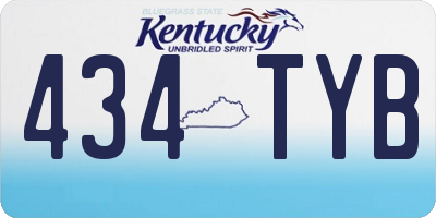 KY license plate 434TYB