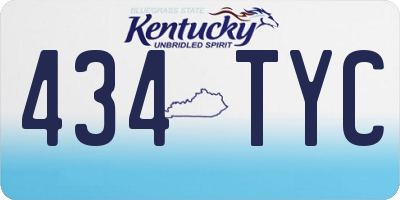 KY license plate 434TYC