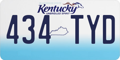 KY license plate 434TYD