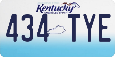 KY license plate 434TYE