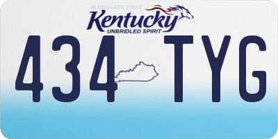 KY license plate 434TYG