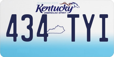 KY license plate 434TYI
