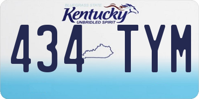 KY license plate 434TYM