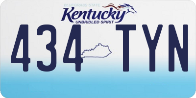 KY license plate 434TYN