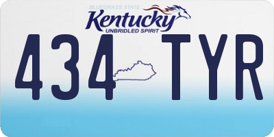 KY license plate 434TYR