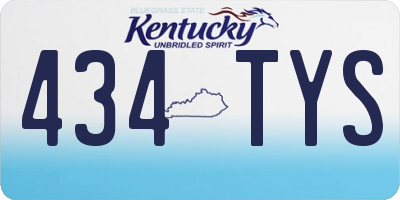 KY license plate 434TYS