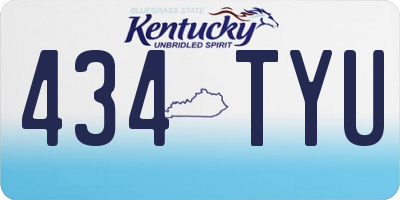 KY license plate 434TYU