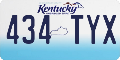 KY license plate 434TYX