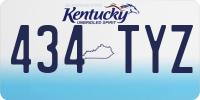 KY license plate 434TYZ