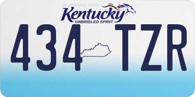 KY license plate 434TZR