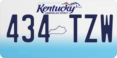 KY license plate 434TZW