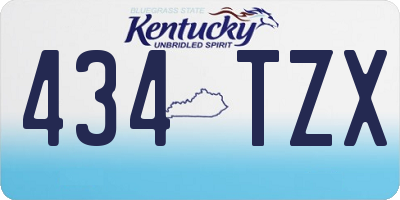 KY license plate 434TZX
