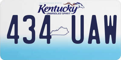 KY license plate 434UAW