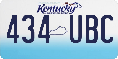 KY license plate 434UBC