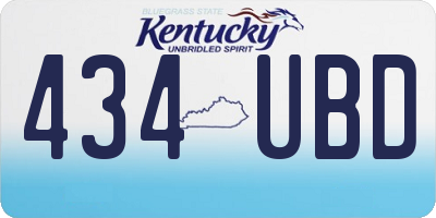 KY license plate 434UBD