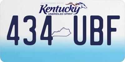 KY license plate 434UBF