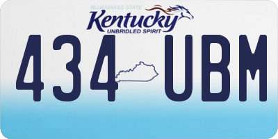 KY license plate 434UBM