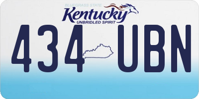 KY license plate 434UBN