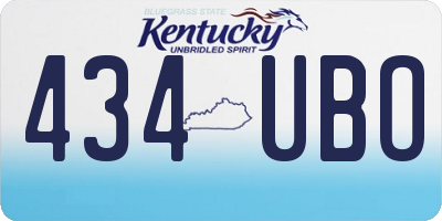 KY license plate 434UBO