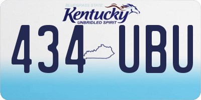 KY license plate 434UBU