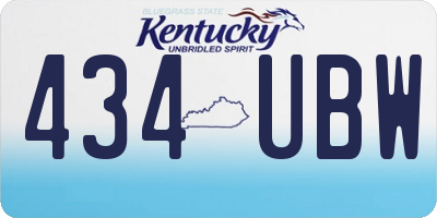 KY license plate 434UBW