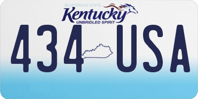 KY license plate 434USA