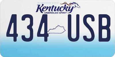 KY license plate 434USB