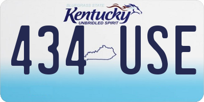 KY license plate 434USE