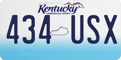 KY license plate 434USX