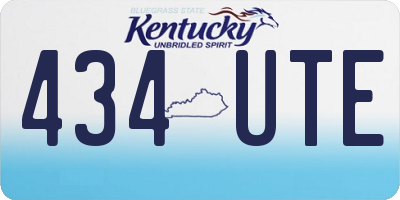 KY license plate 434UTE