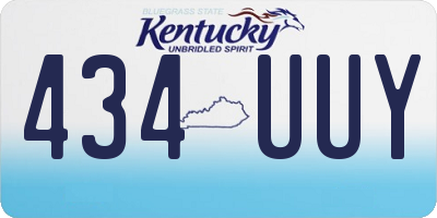 KY license plate 434UUY