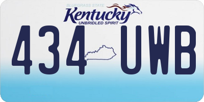 KY license plate 434UWB