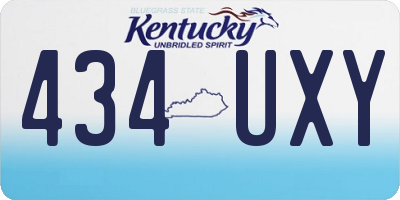 KY license plate 434UXY