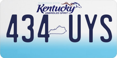 KY license plate 434UYS