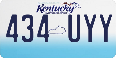 KY license plate 434UYY