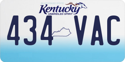 KY license plate 434VAC