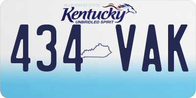 KY license plate 434VAK