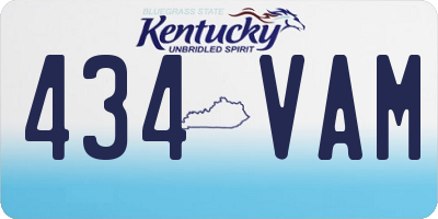 KY license plate 434VAM
