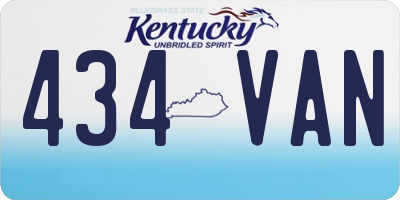 KY license plate 434VAN